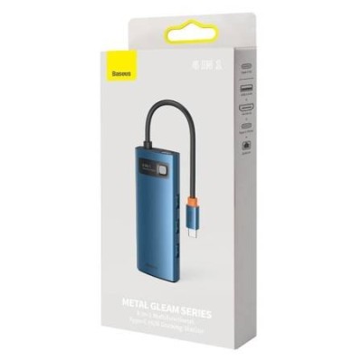 USB-C хаб Baseus Metal Gleam 6в1 (WKWG000003) синий USB-C хаб Baseus Metal Gleam 6в1 (WKWG000003) синий