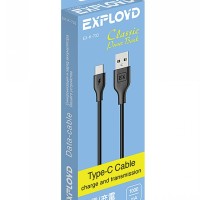 Usb Кабель-зарядка Type-C Exployd EX-K-733 0.2м силиконовый чёрный