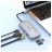 OTG TYPE-C 8в1 Hoco HB32 3USB/HDTV/PD/SD/TF/RJ45 серое