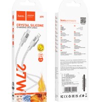 Usb Кабель-зарядка Type-C на Lightning HOCO X99 Crystal icе 3A 27W 1м силиконовый серебристый