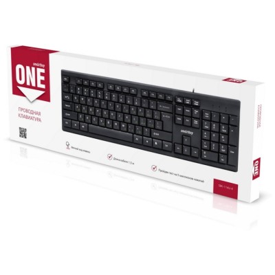 Клавиатура проводная с Smartbuy ONE 114 USB/104 клавиши/Индикация клавиш/1.5м, (SBK-114U-K) черная Клавиатура проводная с Smartbuy ONE 114 USB/104 клавиши/Индикация клавиш/1.5м, (SBK-114U-K) черная
