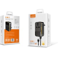 Сетевое зар. устр. LDNIO SC1205 1 универс. розетка EU/UK/US 2USB QC3.0 черное