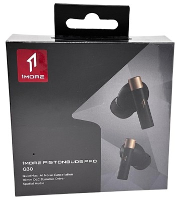 Наушники беспроводные Bluetooth Xiaomi 1More EC305 PistonBuds Pro Q30 черные Наушники беспроводные Bluetooth Xiaomi 1More PistonBuds Pro Q30.  Пространственное аудио создает повышенную реалистичность и погружение независимо от того, смотрите ли вы фильм или слушаете музыку.  Новейшая технология Bluetooth® 5.3 позволяет значительно сократить задержку передачи и поддерживать стабильное соединение, не беспокоясь о том, что ваш звонок, музыка или игра прервутся. Запустите приложение 1MORE MUSIC, чтобы включить игровой режим с малой задержкой и добиться идеальной аудиовизуальной синхронизации для захватывающего игрового процесса. До 7,5 часов игрового времени без подзарядки с отключенным шумоподавлением. Общее время игры увеличивается до 30 часов с зарядным чехлом, обеспечивающим достаточную мощность на целый день. Кроме того, 10 минут быстрой зарядки дают 2  дополнительных часа.  Имеют рейтинг IPX5, обеспечивающий устойчивость к воде и поту.