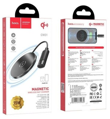 Беспроводное зарядное устройство Hoco CW31 15W/MagSafe (7.5W) магнитное черное Беспроводное зарядное устройство Hoco CW31 15W/MagSafe (7.5W) магнитное черное