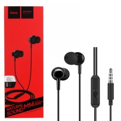 Наушники с микрофоном Hoco M14 Natural Sound 1.2м черные Наушники с микрофоном Hoco M14 Natural Sound 1.2м черные