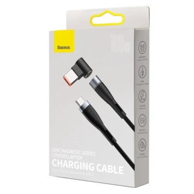 Кабель-переходник Baseus Zinc Magnetic Lenovo Laptop Type-C на DC 100W 2м CATXC-U01 угловой черный Кабель-переходник Baseus Zinc Magnetic Lenovo Laptop Type-C на DC 100W 2м CATXC-U01 угловой черный