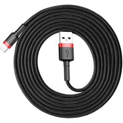 Usb Кабель-зарядка Lightning Baseus Cafule 1.5A 2м (CALKLF-C19) черно-красный Usb Кабель-зарядка Lightning Baseus Cafule 1.5A 2м (CALKLF-C19) черно-красный
