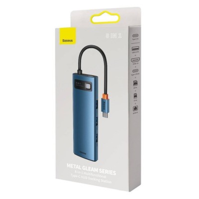 USB-C хаб Baseus Metal Gleam 8в1 (WKWG000103) синий USB-C хаб Baseus Metal Gleam 8в1 (WKWG000103) синий