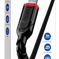 Usb Кабель-зарядка Lightning Hoco X59 Victory 1м 2.4А в тканевой оплётке чёрный