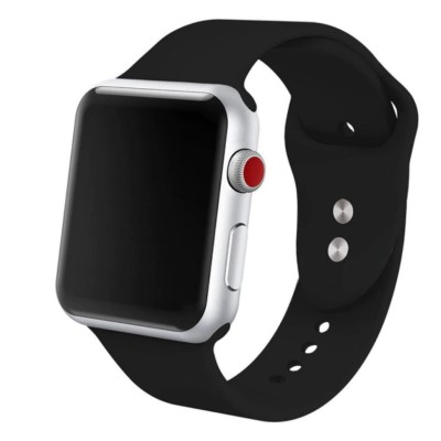 Сменный браслет силиконовая для Apple Watch 38mm черный Сменный браслет силиконовая для Apple Watch 38mm черный