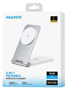 Беспроводное зарядное устройство 3в1 Maxco MW08 15W белое Беспроводное зарядное устройство 3в1 Maxco MW08 15W белое