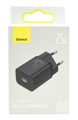Сетевое зар. устр. Baseus Super Si 1C 3A 25вт черное Сетевое зар. устр. Baseus Super Si 1C 3A 25W (CCSP020101) черное