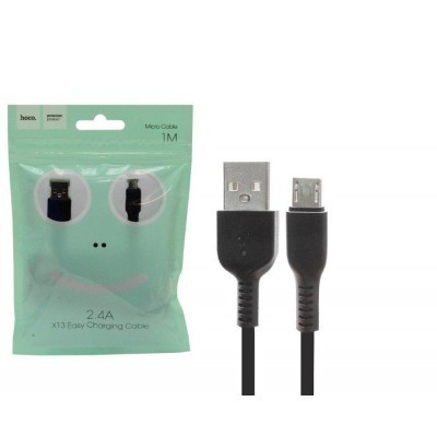 Usb Кабель-зарядка Micro Hoco X13 2.4A 1м силиконовый чёрный Usb Кабель-зарядка Micro Hoco X13 2.4A 1м силиконовый чёрный