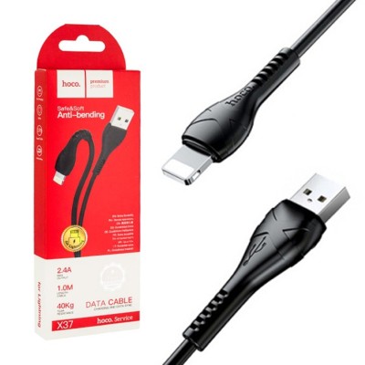 Usb Кабель-зарядка Lightning Hoco X37 1м 2.4A черный Usb Кабель-зарядка Lightning Hoco X37 1м 2.4A черный