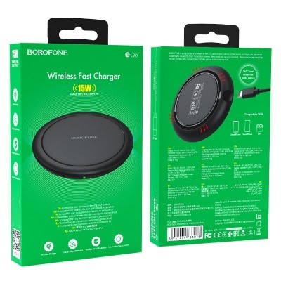 Беспроводное зарядное устройство Borofone BQ6 15W черное Беспроводное зарядное устройство Borofone BQ6 15W черное