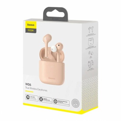Мобильная Bluetooth-гарнитура Baseus Encok W06 BT5.0/30mAh (380mAh)/4ч (NGW06-04) розовый Мобильная Bluetooth-гарнитура Baseus Encok W06 BT5.0/30mAh (380mAh)/4ч (NGW06-04) розовый