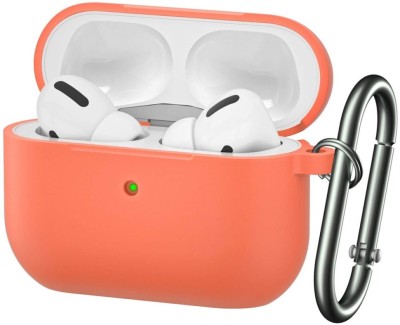 Силиконовый чехол для AirPods Pro c карабином персиковый Силиконовый чехол для AirPods Pro c карабином персиковый