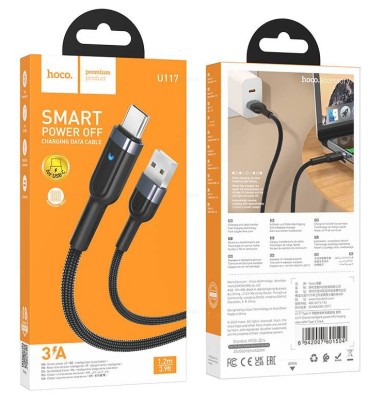 Usb Кабель-зарядка Type-C Hoco U117 3A 1.2м черный Usb Кабель-зарядка Type-C Hoco U117 3A 1.2м черный