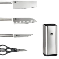 Набор кухонных ножей Xiaomi HuoHou Stainless steel kitchen Knife set (HU0095) серебристый