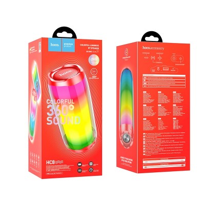 Bluetooth колонка Hoco Colorful TWS Speaker HC8 BT5.0/1800mAh/4ч/10Вт/TF/FM/USB/AUX красная Bluetooth колонка Hoco Colorful TWS Speaker HC8 BT5.0/1800mAh/4ч/10Вт/TF/FM/USB/AUX красная