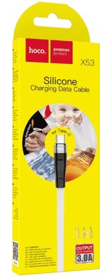 Usb Кабель-зарядка Type-C Hoco X53 Angel silicone 3A 1м плоский силиконовый белый Usb Кабель-зарядка Type-C Hoco X53 Angel silicone 3A 1м плоский силиконовый белый
