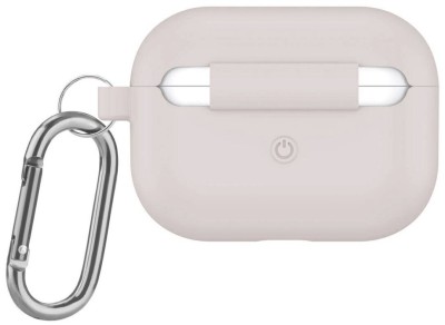 Силиконовый чехол для AirPods Pro c карабином бежевый Силиконовый чехол для AirPods Pro c карабином бежевый