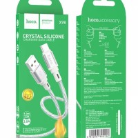Usb Кабель-зарядка Type-C HOCO X98 Crystal ice 3A 1м силиконовый серебристый