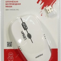Мышь беспроводная с зарядкой от USB Smartbuy ONE 344CAG (SBM-344CAG-WG)/40  бело-серая