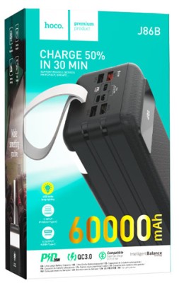 Powerbank Hoco J86B 60000mAh 22.5W 4USB/Iphone/Type-C/Micro черный Powerbank Hoco J86B 60000mAh 22.5W 4USB/Iphone/Type-C/Micro черный