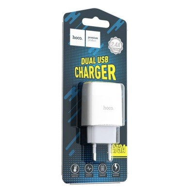 Сетевое зар. устр. Hoco C73A 2USB 2.4A белое Сетевое зар. устр. Hoco C73A 2USB 2.4A белое