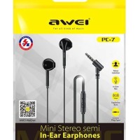 Стереонаушники AWEI с микрофоном PC-7 1.2м угловой белый