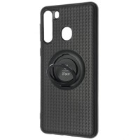 Чехол-накладка для Samsung Galaxy A21 силикон iface с держателем чёрный