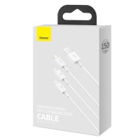 Кабель-зарядка Baseus Superior 3в1 i-Phone/Type-C/Micro 3.5A 1.5м CAMLTYS-02 белый