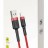 Usb Кабель-зарядка Lightning Baseus Cafule 3м (CALKLF-R09), в тканевой оплетке, красный