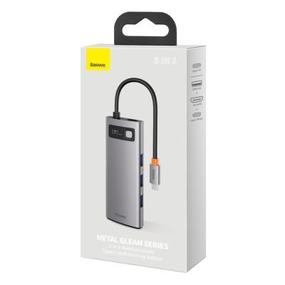 Baseus Type-C HUB Metal Gleam Series 5-in-1 Multifunctional (CAHUB-CX0G) серый Baseus Type-C HUB Metal Gleam Series 5-in-1 Multifunctional (CAHUB-CX0G) серый