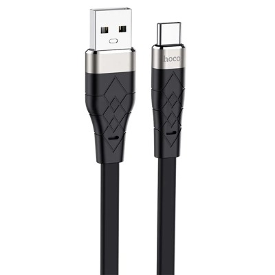 Usb Кабель-зарядка Type-C Hoco X53 Angel silicone 3A 1м плоский силиконовый чёрный Usb Кабель-зарядка Type-C Hoco X53 Angel silicone 3A 1м плоский силиконовый чёрный