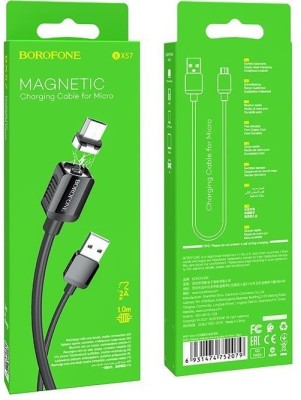 Usb Кабель-зарядка магнитный Micro Borofone BX57 Effective 2A 1м силиконовый черный Usb Кабель-зарядка магнитный Micro Borofone BX57 Effective 2A 1м силиконовый черный