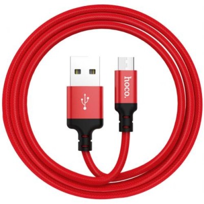 Usb Кабель-зарядка Micro Hoco X14 Times speed 2A 2м в тканевой оплетке красный Usb Кабель-зарядка Micro Hoco X14 Times speed 2A 2м в тканевой оплетке красный