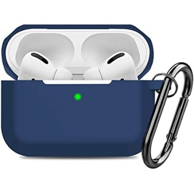 Силиконовый чехол для AirPods Pro c карабином синий Силиконовый чехол для AirPods Pro c карабином синий
