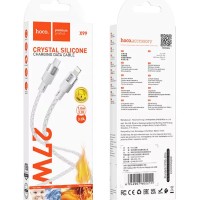 Usb Кабель-зарядка Type-C HOCO X99 Crystal ice 3A 1м силиконовый серебристый