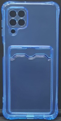 Чехол-накладка силикон с карманом под карту Samsung Galaxy A22 4G прозрачная синяя Чехол-накладка силикон с карманом под карту Samsung Galaxy A22 4G прозрачная синяя