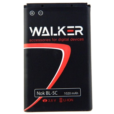 Аккумуляторная батарея Walker для Nokia BL-5C 1020mAh Аккумуляторная батарея Walker для Nokia BL-5C 1020mAh