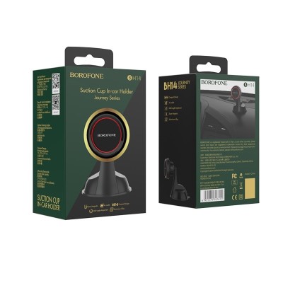 Держатель в автомобиль Borofone BH14 Journey Series Suction Cup in-car holder Black+Red Держатель в автомобиль Borofone BH14 Journey Series Suction Cup in-car holder Black+Red