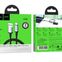 Usb Кабель-зарядка Type-C Hoco US10 3A/5Gbps 0.5м черный