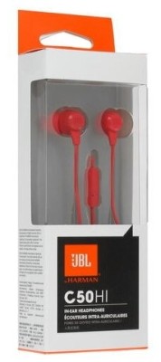 Наушники с микрофоном JBL C50HI 1.2м красные Наушники с микрофоном JBL C50HI 1.2м красные