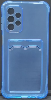Чехол-накладка силикон с карманом под карту Samsung Galaxy A23 прозрачная синяя Чехол-накладка силикон с карманом под карту Samsung Galaxy A23 прозрачная синяя