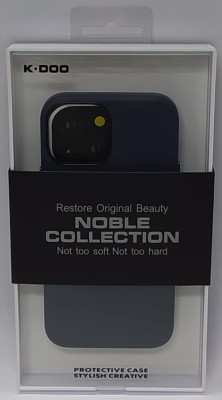 Накладка для i-Phone 13 Mini K-Doo Noble кожаная темно-синяя Накладка для i-Phone 13 Mini K-Doo Noble кожаная темно-синяя
