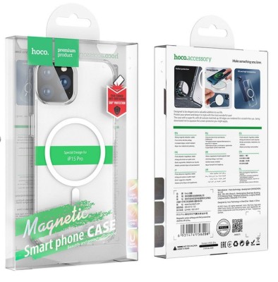 Накладка для i-Phone 15 Pro Hoco Magnetic series силикон прозрачный Накладка для i-Phone 15 Pro Hoco Magnetic series силикон прозрачный