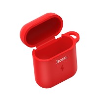 Чехол с беспроводной зарядкой AirPods Hoco CW22  красный