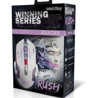 Мышь проводная игровая Smartbuy Rush 724 Avatar USB/DPI 1200-1600-2400-3200/6 кнопок/LED/1.5м белая